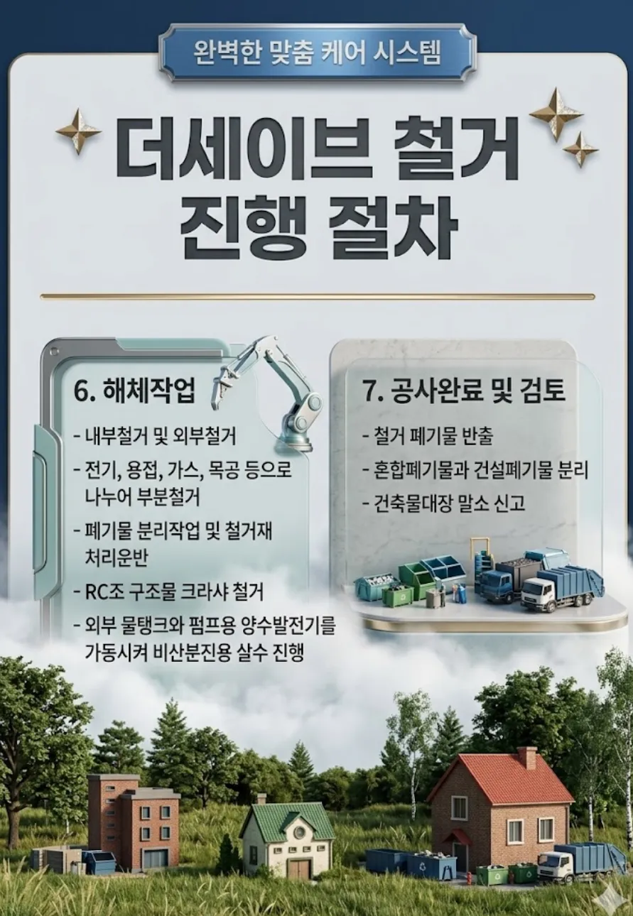 더세이브 철거 진행 절차 안내 - 해체작업과 공사완료·검토 단계